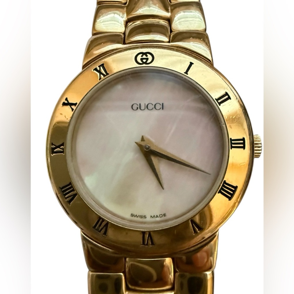 “NWOT VINTAGE GUCCI 3300.2.L WOMEN’S GOLD PLATED SWISS QUARTZ WATCH” - Picture 4 of 11